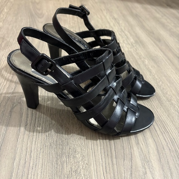 Bandolino Shoes - Bandalino Black Strappy Heels Cutout Sz 8 faux Leather